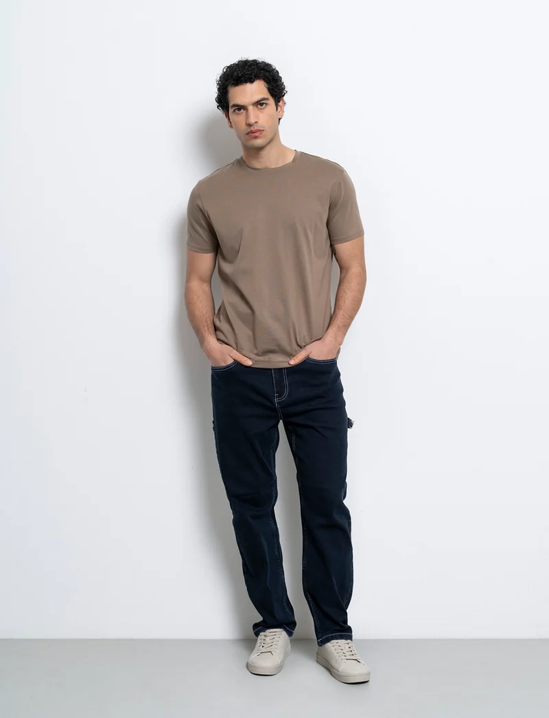 T-shirt in cotone premium mercerizzato da uomo - Grigio tortora