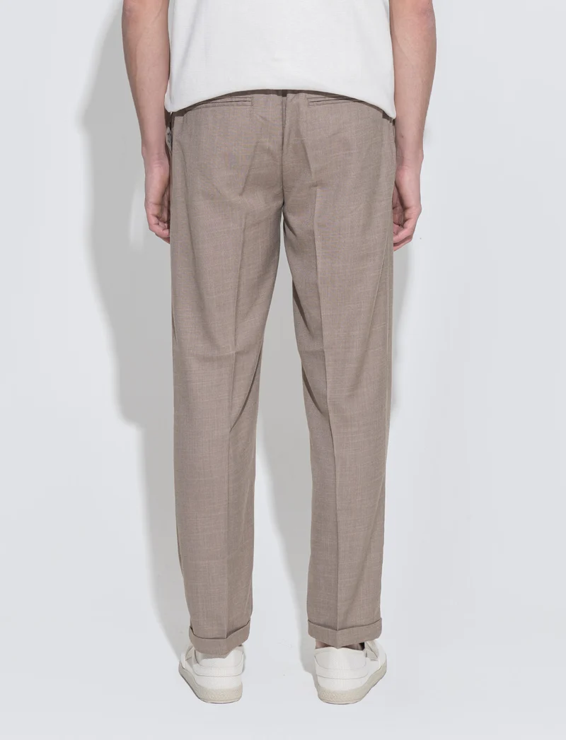 Pantaloni chino jogger effetto fil a fil da uomo - Grigio fango