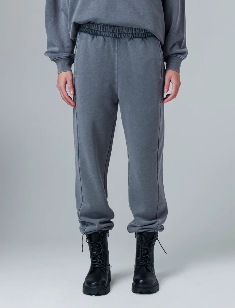 Jogger in felpa con vita elasticizzata da donna - Grigio piombo