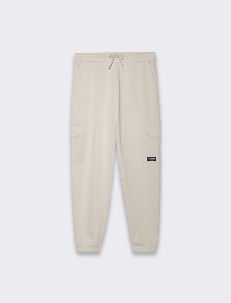 Pantaloni in felpa con tasconi da uomo - Grigio ghiaccio