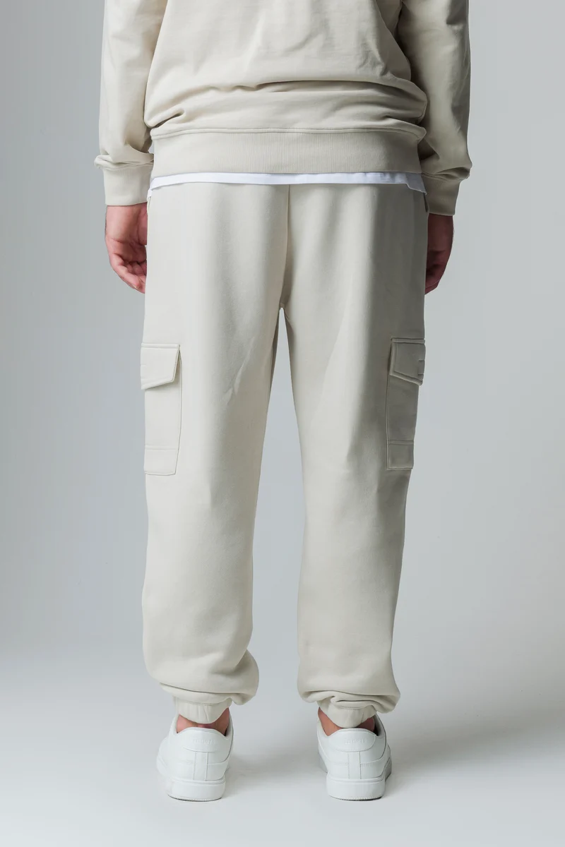 Pantaloni in felpa con tasconi da uomo - Grigio ghiaccio