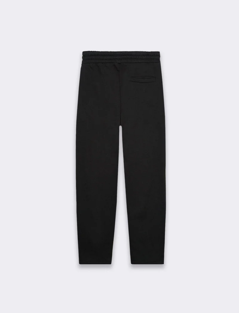 Pantaloni straight in felpa con vita jogger da uomo - Nero