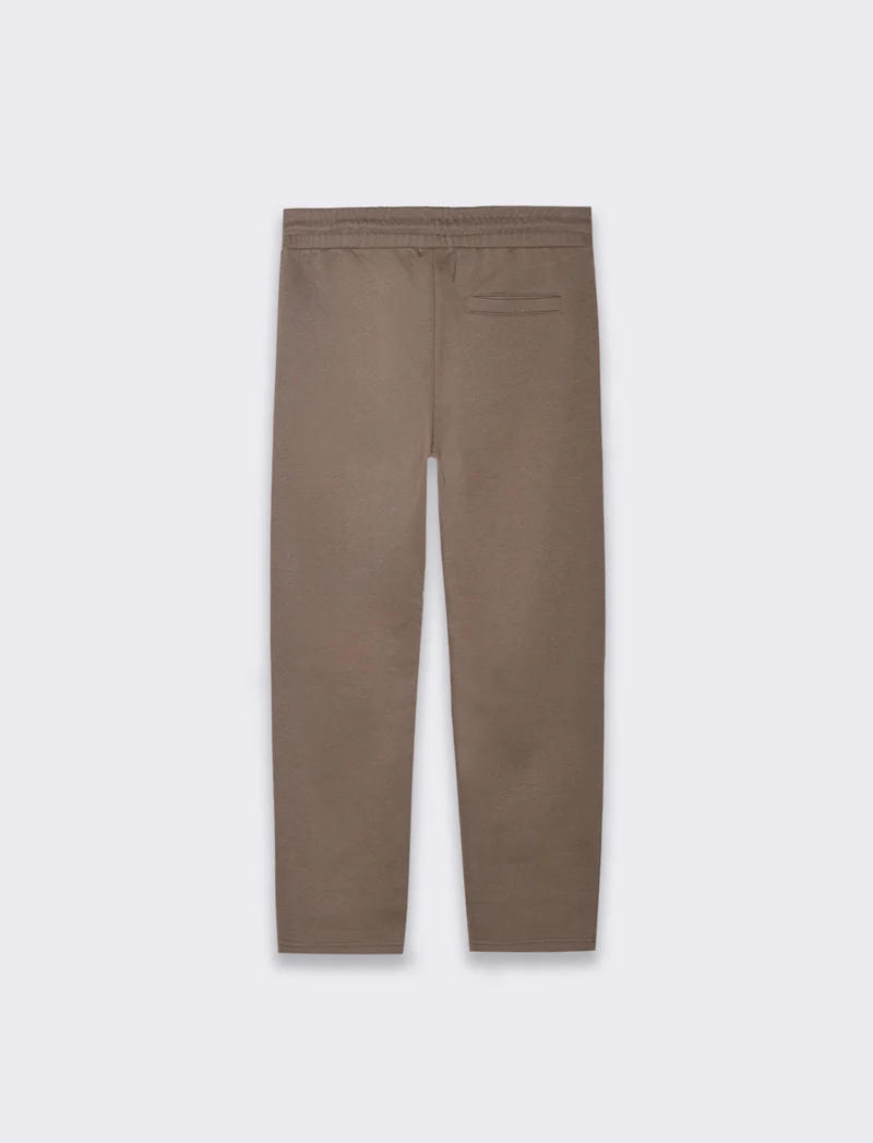 Pantaloni straight in felpa con vita jogger da uomo - Grigio fango